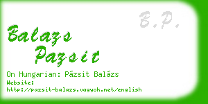 balazs pazsit business card